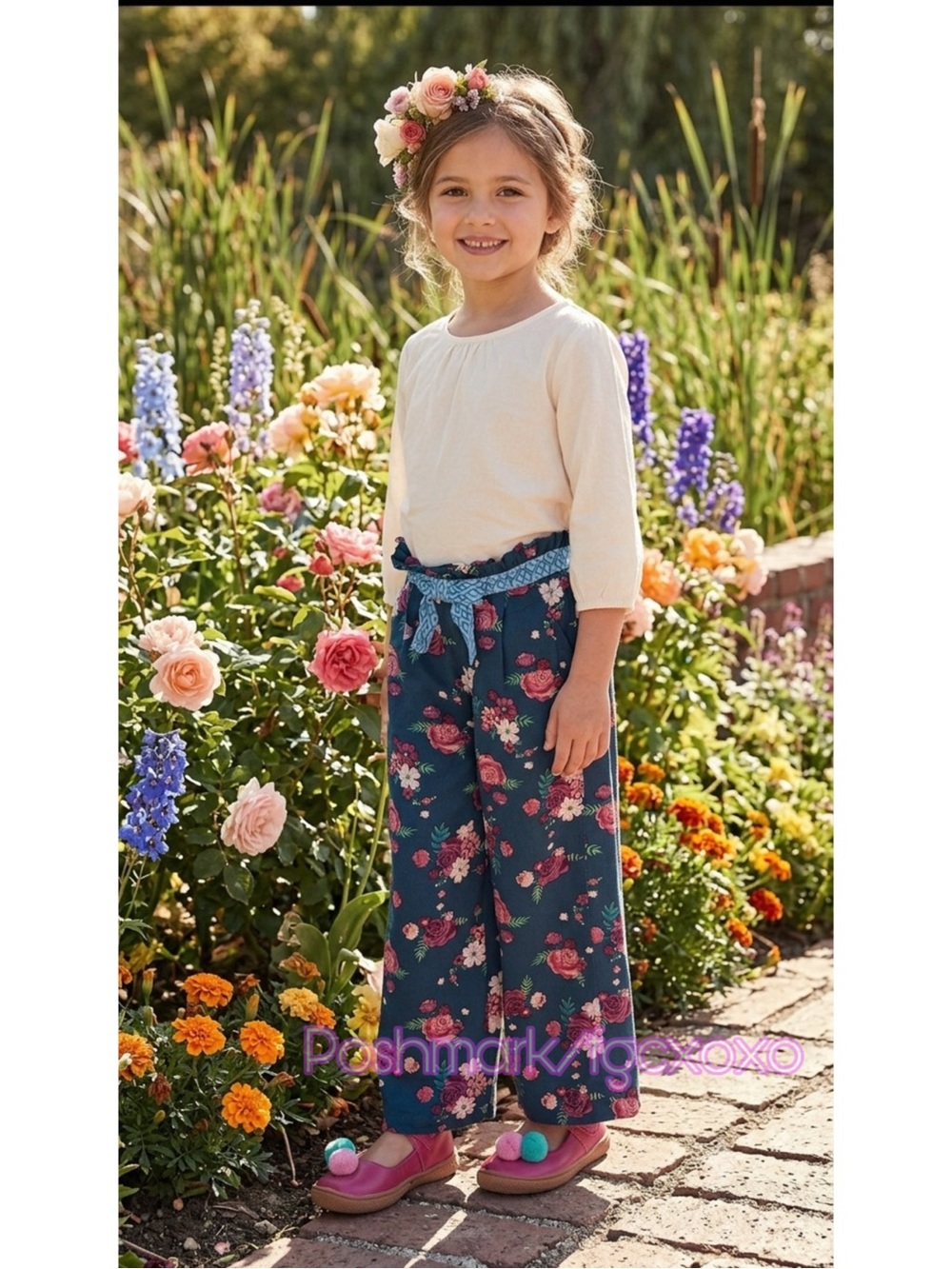 Matilda Jane HAPPY HARVEST PANT 8 Floral Ribbon Bow Girls Main St Market